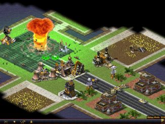 A nuke goes off near a player's base in Command & Conquer: Red Alert 2.