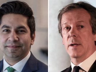 Varun Chandra, left, and Nigel Casey, right, shown in side-by-side portrait photographs.