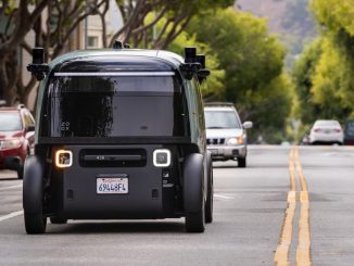 Zoox vehicle on the road