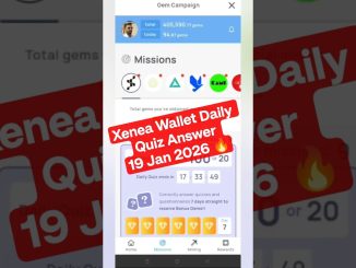 Xenea Wallet Daily Quiz Answer 19 Jan 2026 🔥 | Free Crypto Mining 2025 | #xeneawallet #xenea