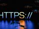 The HTTPS concept with highlighted glowing S. HyperText Transfer Protocol Secure. Increasing the security of encryption. The concept of safe surfing on the net. 3D render.