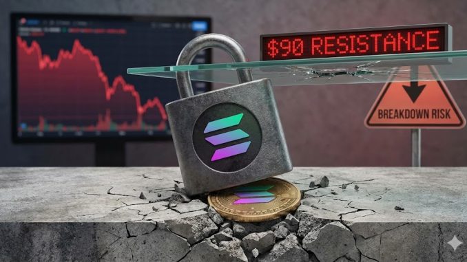 Solana (SOL) Trades Heavy Below $90 As Breakdown Risk Grows