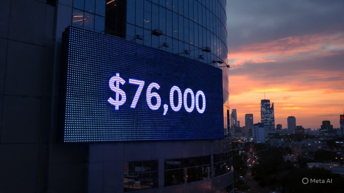 Bitcoin Hits $76K As Tech Stocks Lift Wall Street To Fresh Records