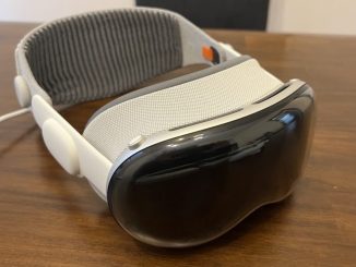 The glass front of a sleek headset