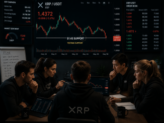 Traders observing as XRP declines towards $1.43