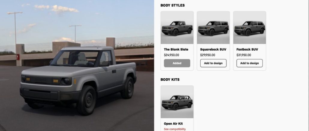 A screenshot of Slate Auto's configurator