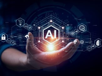 Businessman touching the brain working of Artificial Intelligence (AI) Automation, Predictive analytics, Customer service AI-powered chatbot, analyze customer data, business and technology