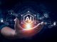 Businessman touching the brain working of Artificial Intelligence (AI) Automation, Predictive analytics, Customer service AI-powered chatbot, analyze customer data, business and technology