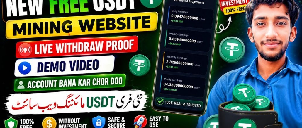Omnihash 🤑 Usdt Mining Website Live 🔴  Withdraw Proof 🎉 | How to Earn Usdt Live Demo Video 💲#earn