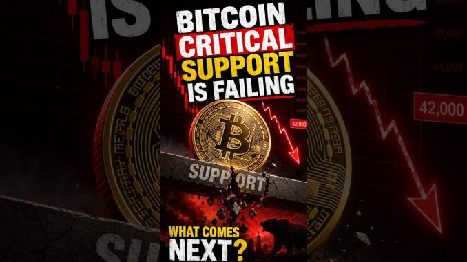 Bitcoin Critical Support Is Failing –What Comes Next? Crypto Cobra