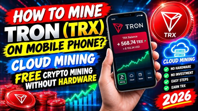 How to Mine TRON (TRX) on Mobile Phone? Cloud Mining - Free Crypto Mining without Hardware 2026 ...