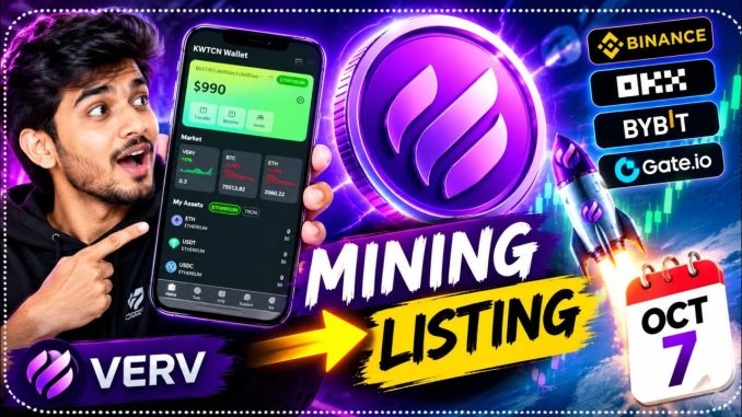 KWTCN Wallet-এ VERV Mining থেকে Listing! 🚀 | VERV Token Exchange Listing Update